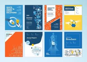 Set of brochure and report cover design templates  vector