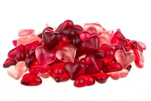 Brightly coloured red gums hearts photo