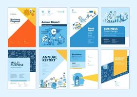 Set of brochure and report cover design templates  vector