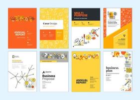 conjunto de plantillas de diseño de portadas de folletos e informes vector