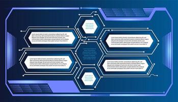 Binary Circuit Board Future Technology Blue HUD vector