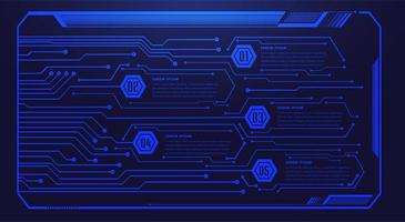 Binary Circuit Board Future Technology Blue HUD vector