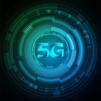 Fondo de tecnología futura del circuito cibernético azul 5g vector