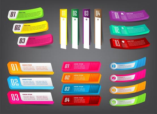 Modern 3D Text Box Template Banner Infographics