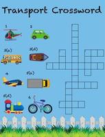 A transport crossword game template vector