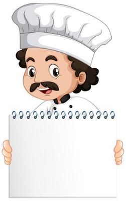 Blank sign template with happy chef