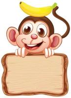 Board template with cute monkey vector