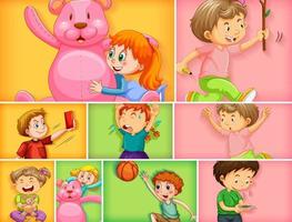 Set of different kids characters  vector