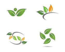 Ecology leaf icon designs vector