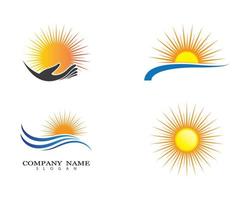 Summer sun symbol set vector