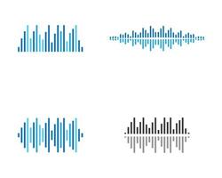 Sound wave set vector