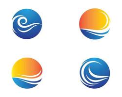 Wave symbol circle icons vector