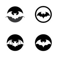 Bat logo design set vector