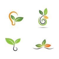 Leaf logo set vector