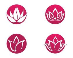 Lotus symbol circle set vector