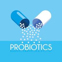 Probiotic medicine capsule icon vector