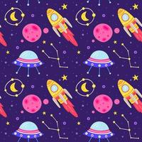 Cute outer space seamless pattern background vector