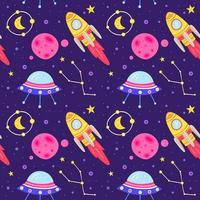 Cute outer space seamless pattern background vector