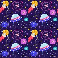 Cute outer space seamless pattern background vector