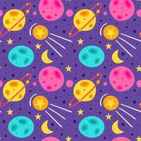 Cute galaxy seamless pattern background vector