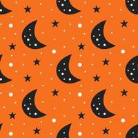 Black moon seamless pattern background vector