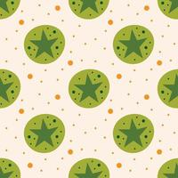 Green stars seamless pattern background vector