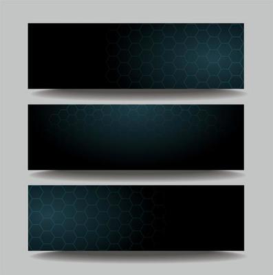 Dark hexagon template banners