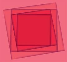 Shades of pink and red square layered frame vector