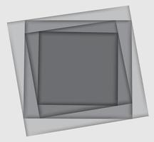 Shades of white and gray square layered frame vector