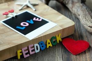 Love feedback message on Blank instant photo