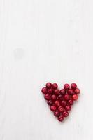 Cranberries in the shape of a heart