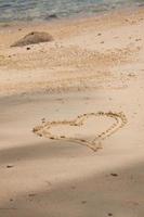 Heart drawn in the sand photo