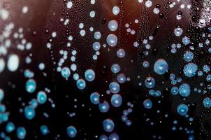 Water droplets black photo
