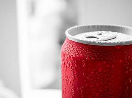 Water drop on soda cans photo