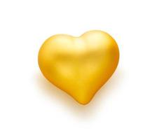 Golden heart on white background photo
