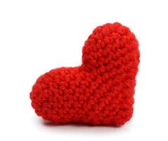 red heart on white background photo