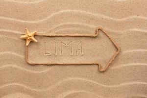 Arrow made of rope  with the word Lima