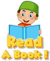 Phrase read a book with kid reading vector