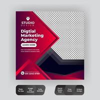 Abstract digital marketing social media post template  vector