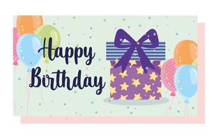 Gift box and balloons  vector