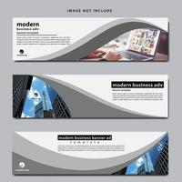 Web banner template set for business  vector