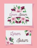 Wedding invitation with flower and leaves  vector