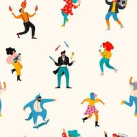 People having fun seamless pattern vector