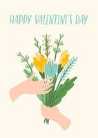 Bouquet of flowers for Valentine's Day vector