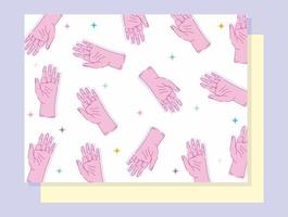 Left handers day design with hands showing five fingers vector