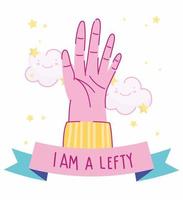 Left handers day, open hand I'm a lefty banner vector