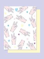 Left handers day peace and love gesture banner vector