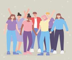 People together, diversity friendship group vector