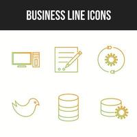 Business line icons vector