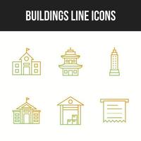 6 gradient line business icons vector
